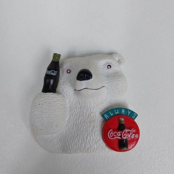 Vintage 1995 Coca Cola Polar Bear Refrigerator Magnet - Picture 1 of 3